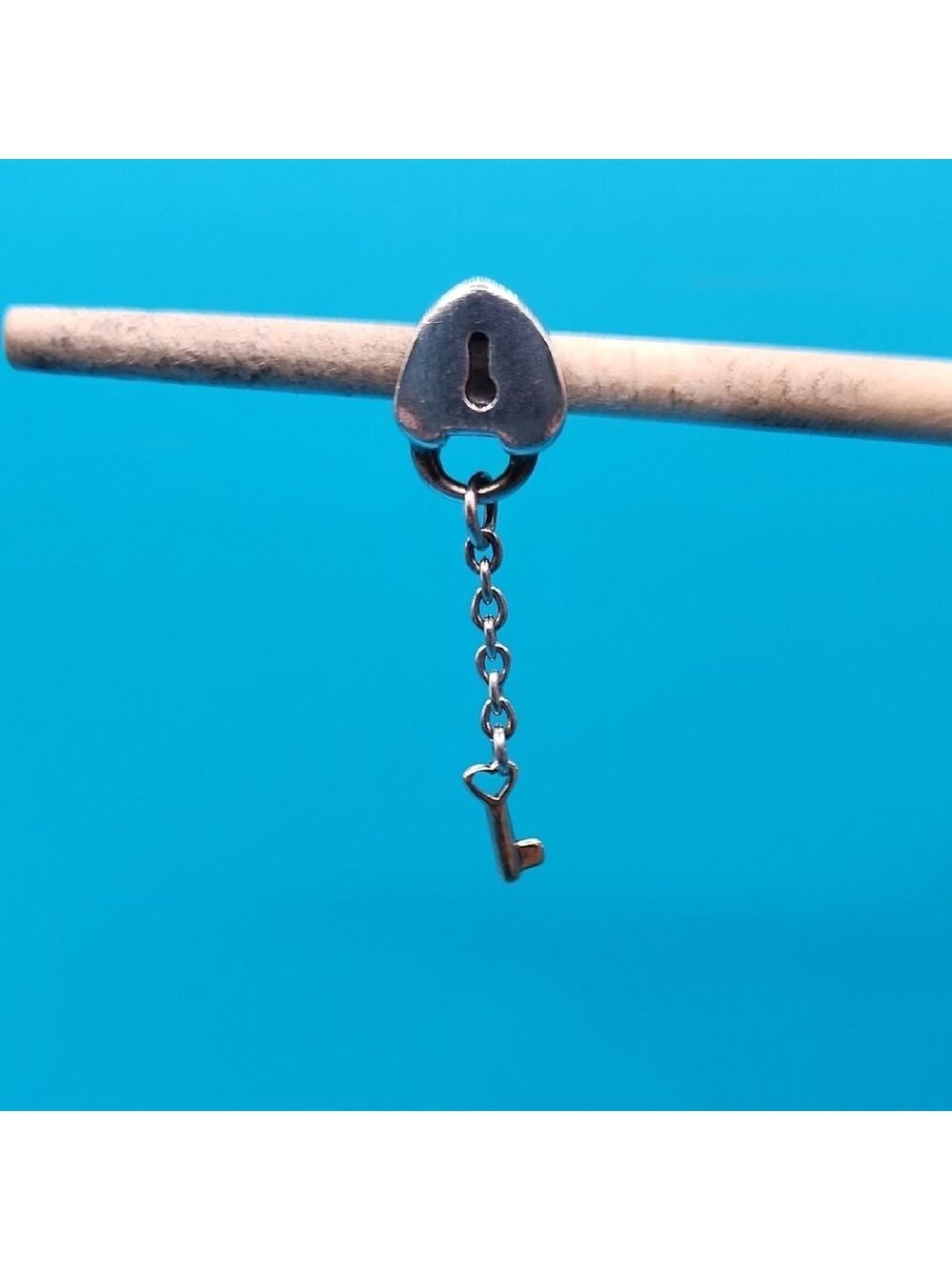 Pandora Key To My Heart with 14k Gold Key Accent Retired Original Charm - Picture 5 of 6